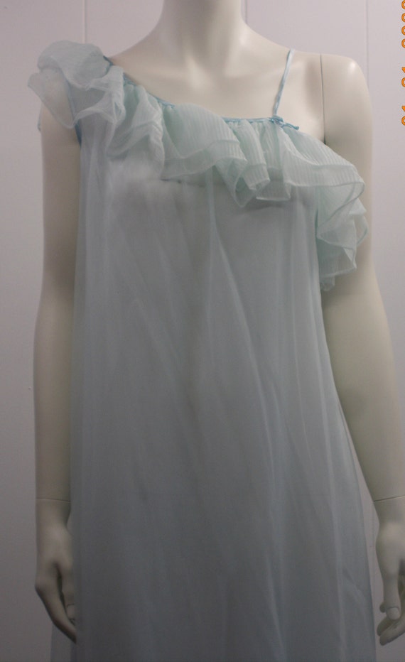 70's Pale Blue "Seamprufe" Floor Length 2-Layer N… - image 5