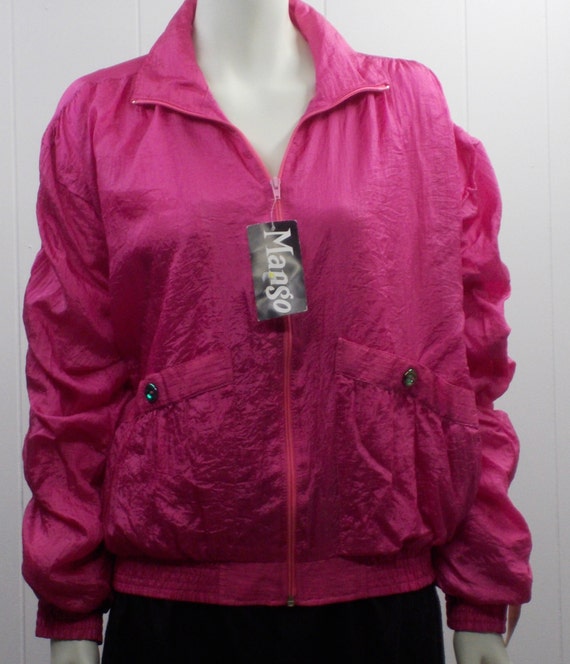 90's Bright Pink "Mango" Lined Windbreaker/Jacket… - image 5