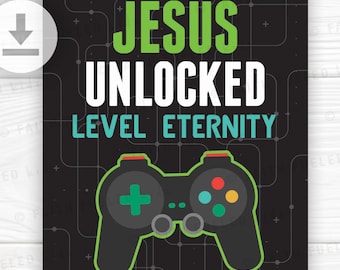 Traktaat videogameredding, kaarten aanmoediging schrifttekst, afdrukbare bijbelteksten, deel je geloof, evangelisatiehulpmiddelen voor bijbelstudie, Johannes 3:16