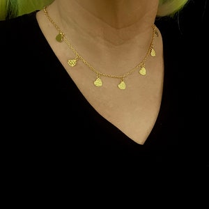 Gold heart choker,Gold choker,Dainty Gold chain, Dainty Heart, Choker,  Women&#39;s necklace, layering necklace, Women&#39;s Jewelry, Stacking Chain