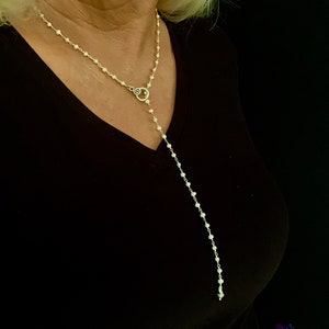 Tiny Pearl Necklace,Dainty Silver chain, Choker, Women&#39;s necklace, layering necklace, Women&#39;s Jewelry, Stacking Chain,delicate silver chain,