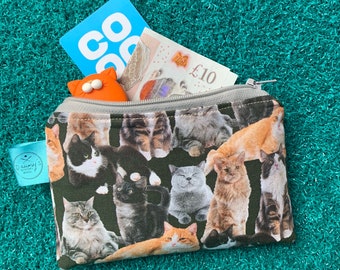 cat coin purse, gift for cat lover,