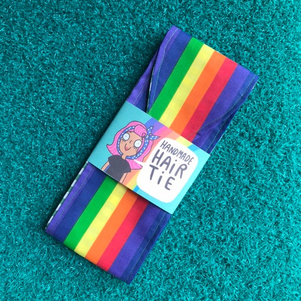 Rainbow hair tie, Pride hair scarf, rainbow rosie wrap, LGBTQ