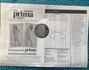 Patrón vestido para ocasiones especiales, Prima Mayo 2022 costura casera, talla uk 6 - 24