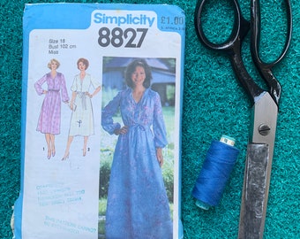 1970s statement sleeve  Dress pattern, true vintage, Simplicity 8827