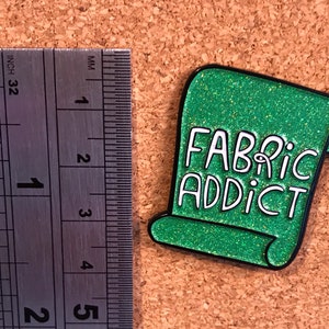 Fabric Addict soft enamel pin, sewist pin, dressmaker gift, seamstress, fabric hoarder, sewer badge, Dawny's Sewing Room image 5