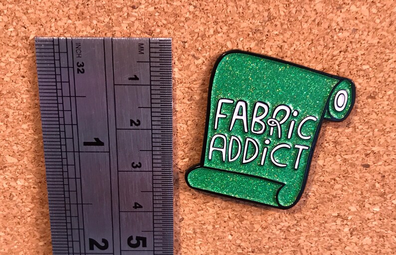 Fabric Addict soft enamel pin, sewist pin, dressmaker gift, seamstress, fabric hoarder, sewer badge, Dawny's Sewing Room image 5