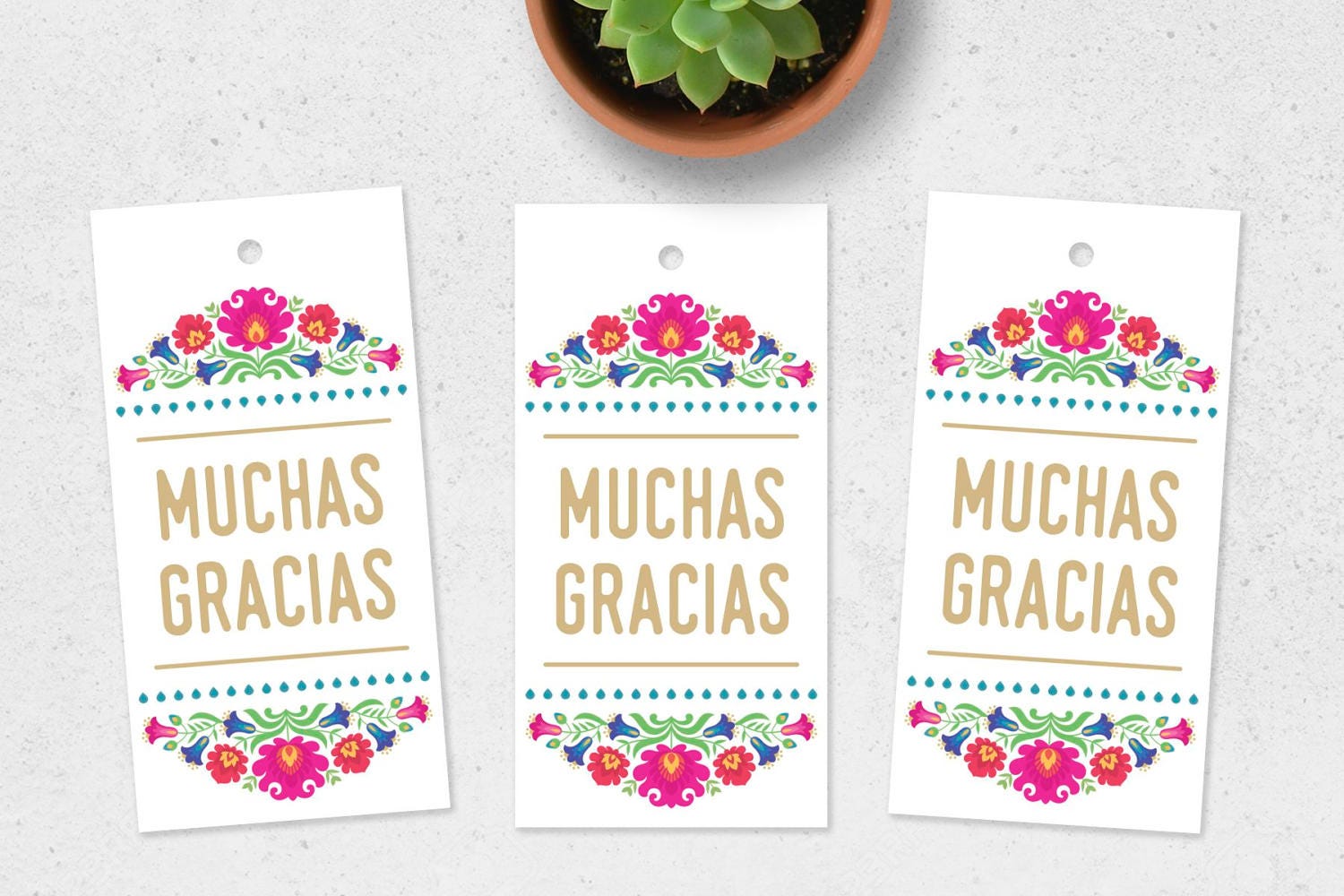 Muchas Gracias Tags Muchas Gracias Gift Tags Fiesta Favor | Etsy