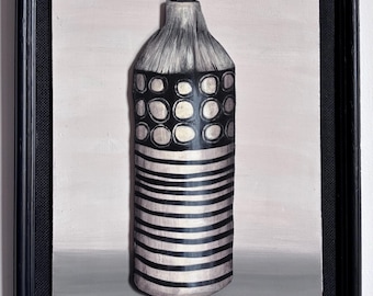 Yvette Glaze Pot. Original painting. Acrylic on board. 31cm x 26cm