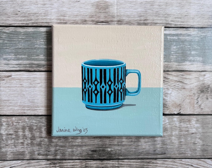 Hornsea Cup. Original painting on canvas 20cm x 20cm