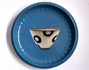 Circle Design Studio Bowl. Painting on a Plate Collection. 26cm Diameter