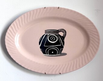 Black & White Jug. Painting on a Plate Collection. 36cm x 26cm
