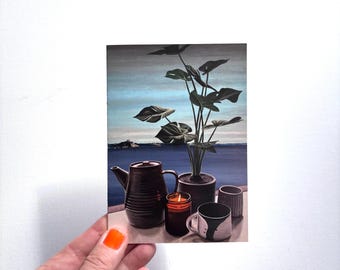 View Over Mounts Bay. Greetings Card. Blank inside. 15cm x 10.5cm