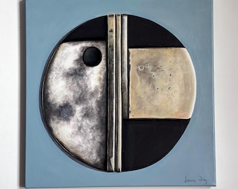 Amanda Ray Raku Pendant. Original painting on canvas 40cm x 40cm