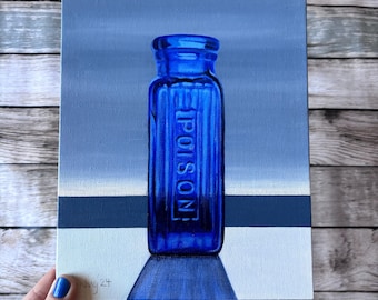 Poison Bottle. Acrylic on board 20cm x 25cm
