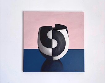 John Ward Vase. Original painting on canvas 40cm x 40cm