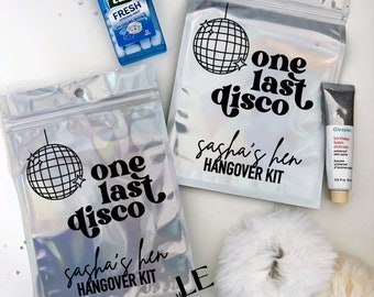 One Last Disco Hangover Kit Bag | Recovery Kit | Hangover Goodie Bag | Hen Party Favour | Bride To Be 2025