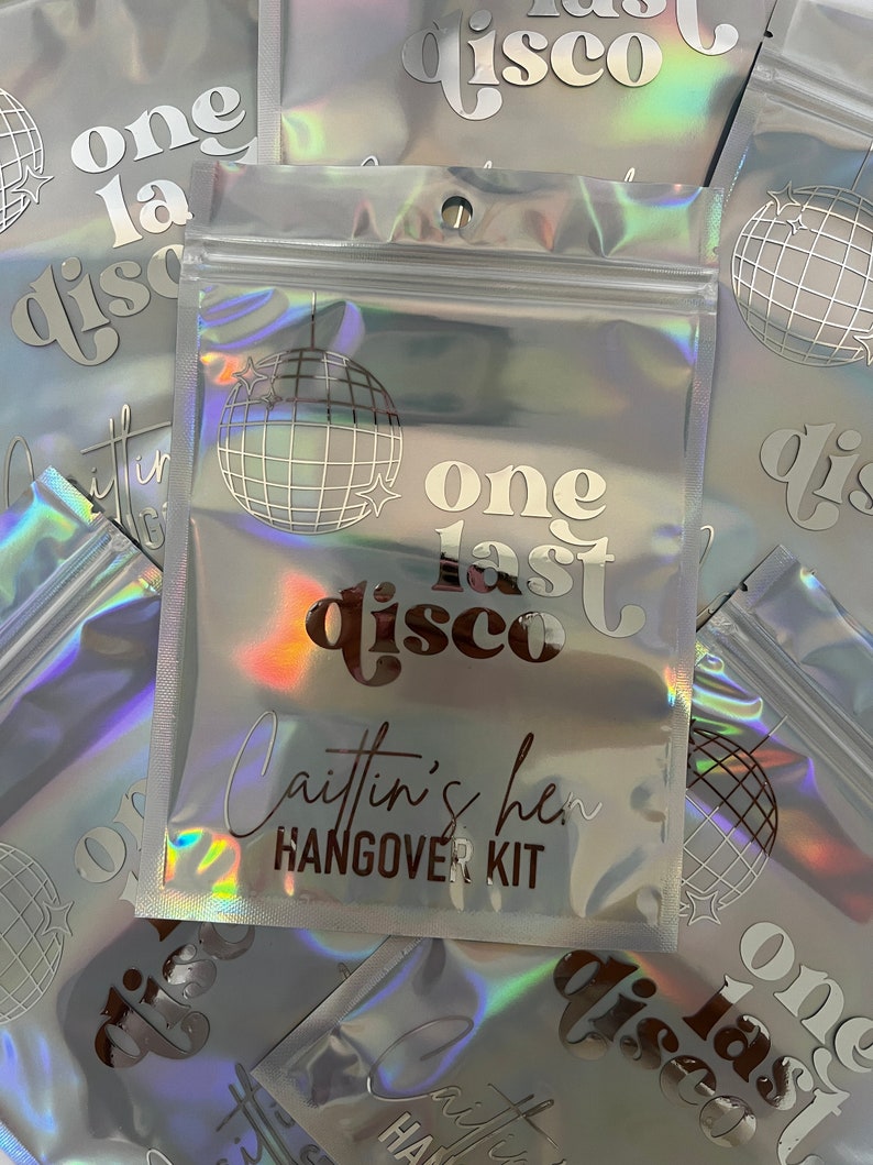 One Last Disco Hangover Kit Bag Recovery Kit Hangover Goodie Bag Hen Party Favour image 4
