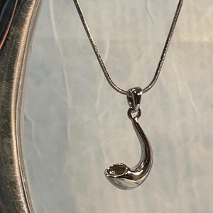 Rosh Hashanah Shofar Necklace - Silver Jewish High Holidays Ram&#39;s Horn Jewelry - AspenTreeJewelry