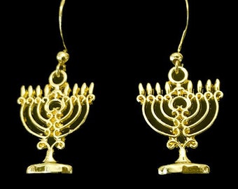 Gold Filigree Menorah Earrings - Hanukkah Hanukiah Jewelry - Why is this Hanukkah Menorah Different from other Menorahs? - AspenTreeJewelry