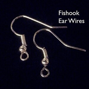 May include: A close-up view of different earring findings, including earring posts, leverbacks, fishhook ear wires, clip-ons, and kidney wires.