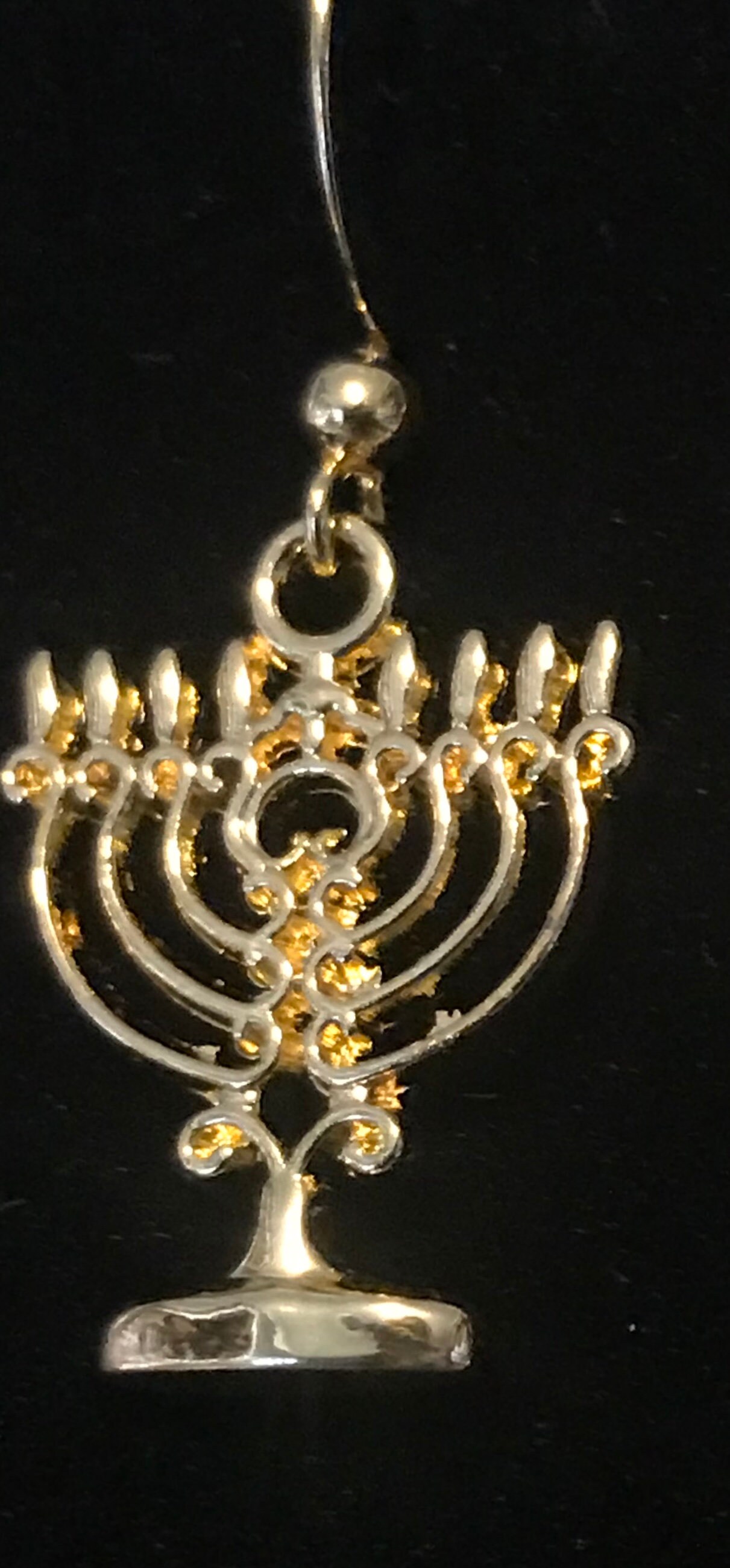 Gold Filigree Menorah Earrings Hanukkah Hanukiah Jewelry Etsy