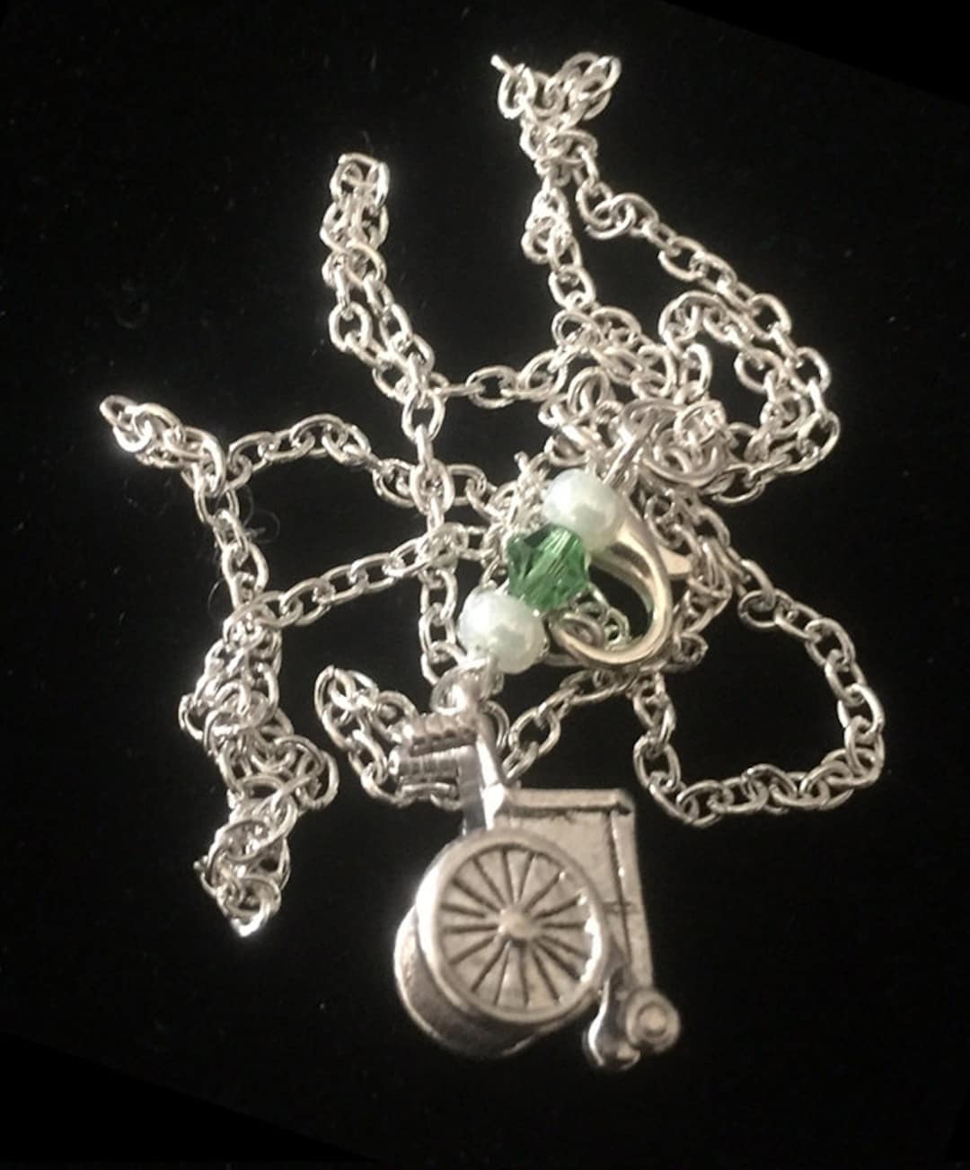 Antique Silver Wheelchair Necklace Wheelchair Jewelry Etsy