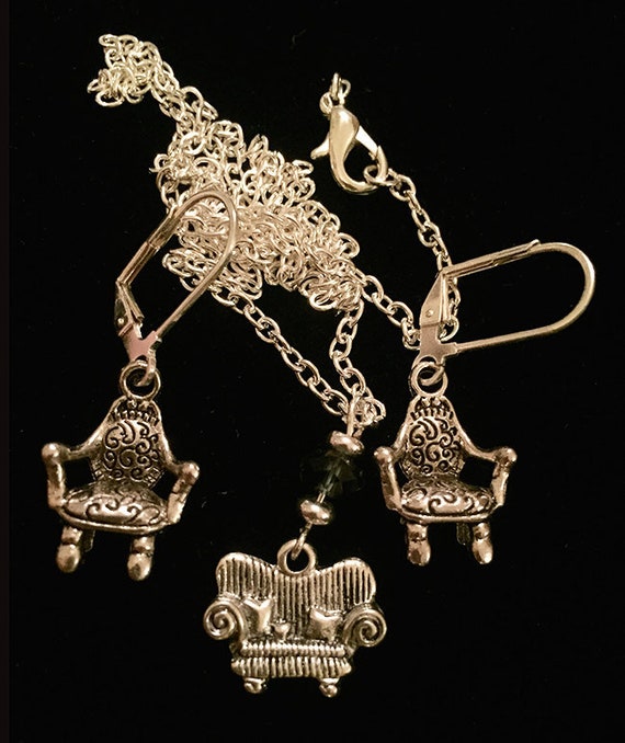 Parlor or Living Room Jewelry Set with Stuffed Couch Necklace Etsy