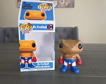 El Coquí Boxeador Figure | Hand Painted Resin Collectible | Puerto Rico Inspired Boxer Frog | Stylized Display Figure