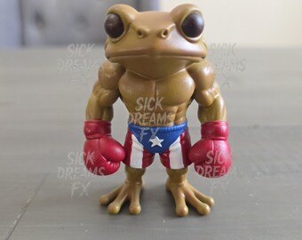 Coquí Boxeador | 3.15” Puerto Rican Boxer Figurine | ABS Resin Hand-Painted Collectible | Tito Trinidad Tribute | Bad Bunny Sapo Concho