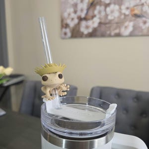 Puerto Rico Coquí with Pava Straw Charm | Pen Charms | Coquí Tumbler Accessory | Boricua Pride Gift, Puerto Rican Tumbler Accessory image 1