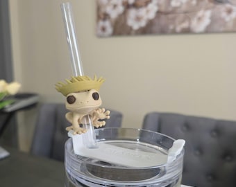 Puerto Rico Coquí with Pava Straw Charm | Pen Charms | Coquí Tumbler Accessory | Boricua Pride Gift, Puerto Rican Tumbler Accessory