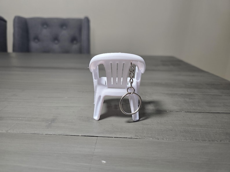 Computer Chair Keychain Puerto Rico DTMF Mini White Chair Figure or Keychain – 3D Printed PLA ...