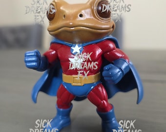 Super Coquí | 3" Puerto Rican Superhero Figurine | ABS Resin | Hand-Painted Mini Boricua Hero Statue