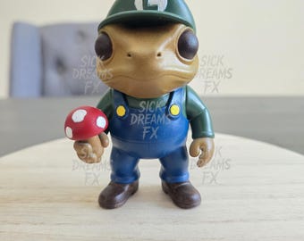 Coquí Luigi Bros. Style | 3.25” Puerto Rican Resin Figurine | 3D Printed & Hand-Painted Collectible