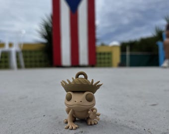 Puerto Rico Coquí Ornament with Brown Pava Hat | 3D Printed PLA