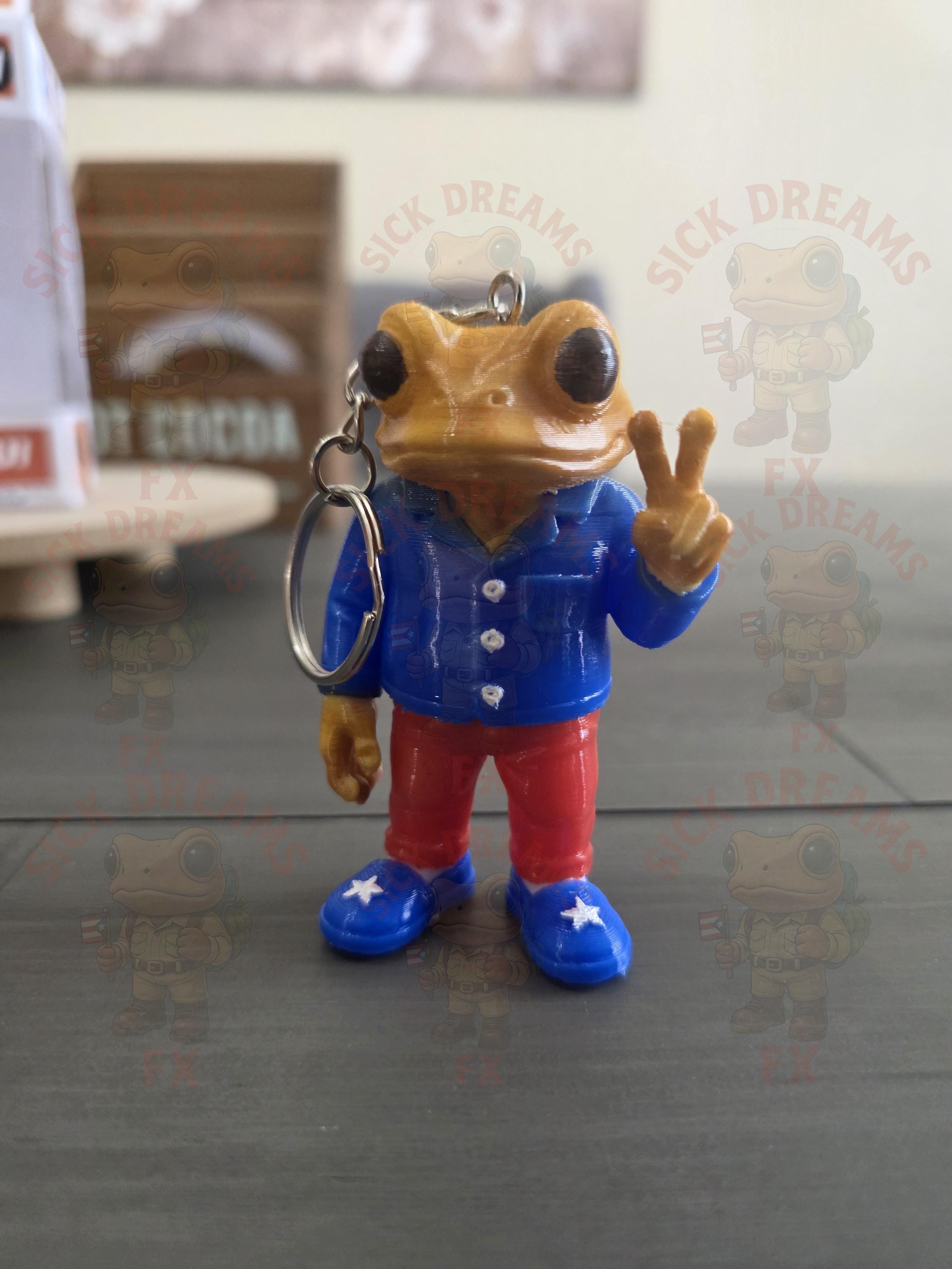 Viral Sapo Concho Coquí Keychain | 3D Printed PLA Figurine