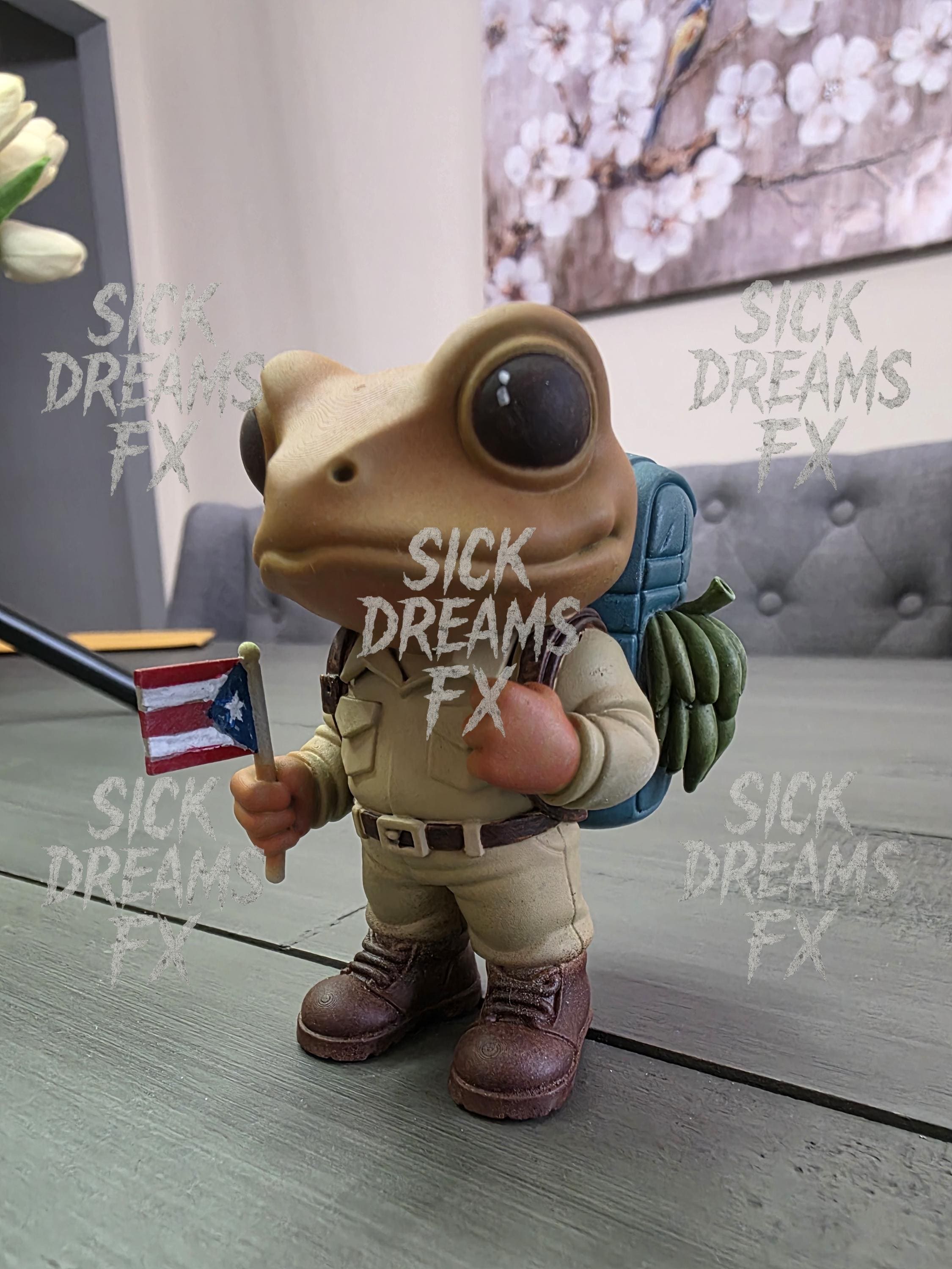 Bad Bunny Inspired Sapo Concho World Tour 3D Printed Resin Frog Toy | Boricua Gift | Urban Art Toy Gift | Puerto Rico Coqui Frog Collectible