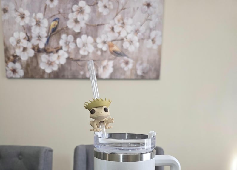 Puerto Rico Coquí with Pava Straw Charm | Pen Charms | Coquí Tumbler Accessory | Boricua Pride Gift, Puerto Rican Tumbler Accessory image 8