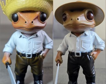 El Jíbaro Coquí de Puerto Rico | 3.15" Puerto Rico Resin Figurine | ABS 3D Printed | Machete-Wielding Collectible | Sapo Concho