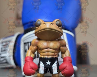 Coquí Boxeador Resistencia | 3.15” Puerto Rican Boxer Figurine | ABS Resin Hand-Painted Collectible | PR Home Decor | Bad Bunny Sapo Concho