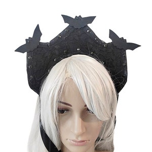 Schwarze Gothic Fledermaus Krone,Gothic Kopfschmuck,Halloween Kostüm,Gewicht
