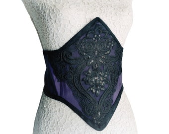 Royal purple corset belt-gothic corset belt -gothic accessories,wgt accessories