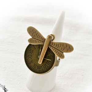 Steampunk ring-Bronze ring-gothic ring-steampunk jewelry-adjustable ring-clock ring-firefly