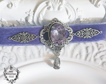 Purple temptation choker-victorian gothic choker-fairy choker-gift-gothic jewelry-velvet choker