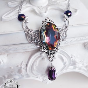 Silver cathedral gothic necklace-gift-victorian gothic necklace-gem necklace