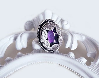 Theodora Ring-viktorianischer Gothic Ring-verstellbarer Ring-Edelstein Ring-Gothic Ring