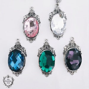 Gothic gem necklace Choose gem colour-victorian gothic pendant-gem necklace image 1