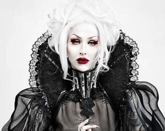Haute gothic lace collar- gothic collar-Vampire collar-WGT-Halloween-collar-collar-stand up collar
