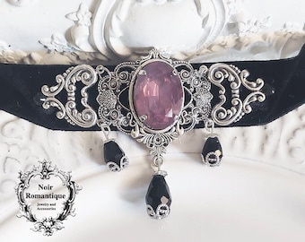 Curse of Desdemona gothic choker-gothic velvet choker-elegant gothic choker-bridal choker-gift